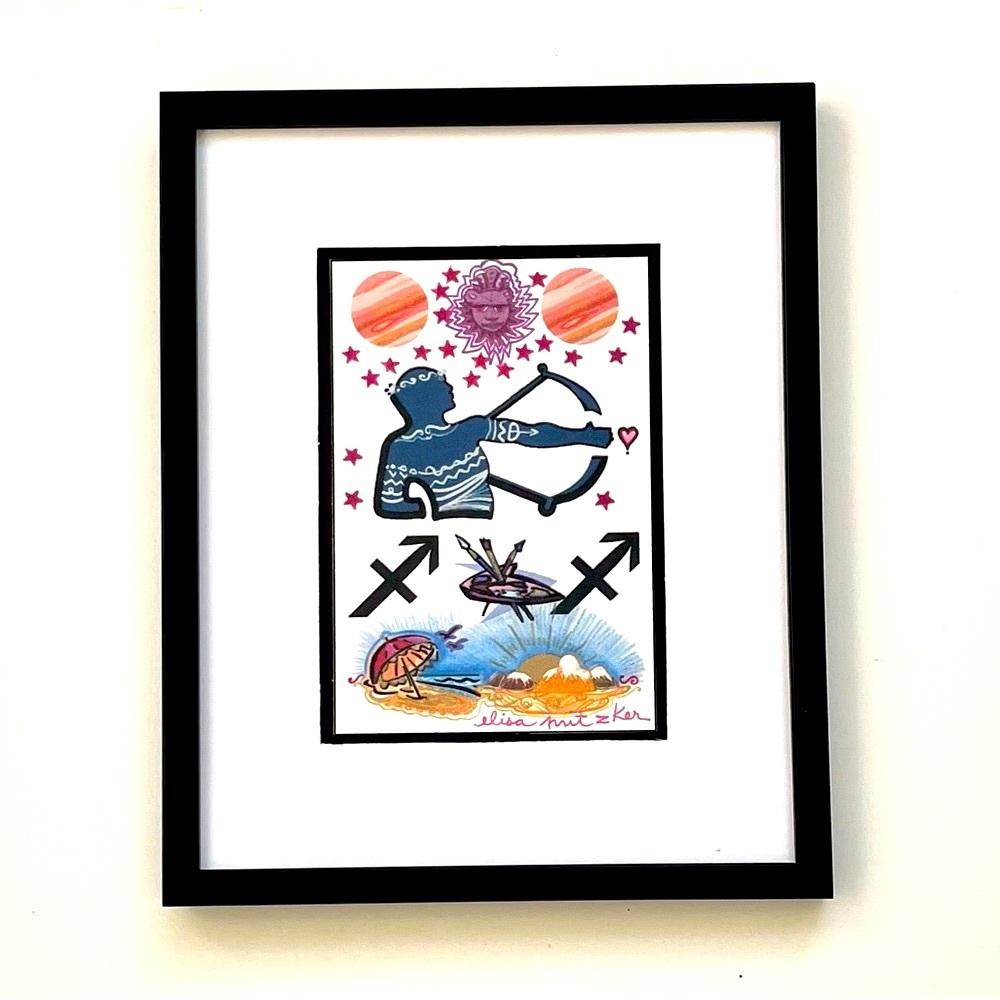 FRAMED Signed Art Sagittarius Matted Print  8" x 10"